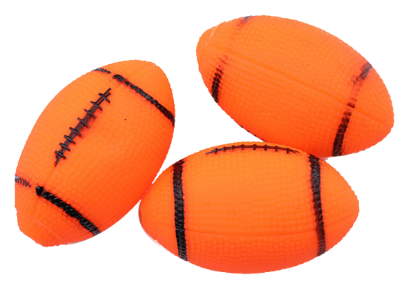 2 X Spike Dog Balls Chew Toys for Dogs Rugby Ball Squeaky Teething